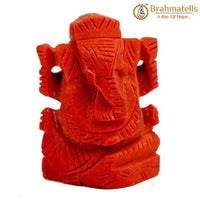 Red Coral Ganesha Idol for Prosperity & Protection | Brahmatells by Brahmatells