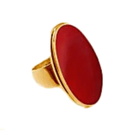 Red Coral Gold-Tone Ring | Brahmatells by Brahmatells
