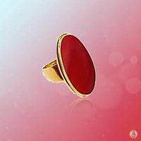 Red Coral Gold-Tone Ring | Brahmatells by Brahmatells