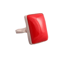 Red Coral Mars Ring in Silver | Brahmatells by Brahmatells