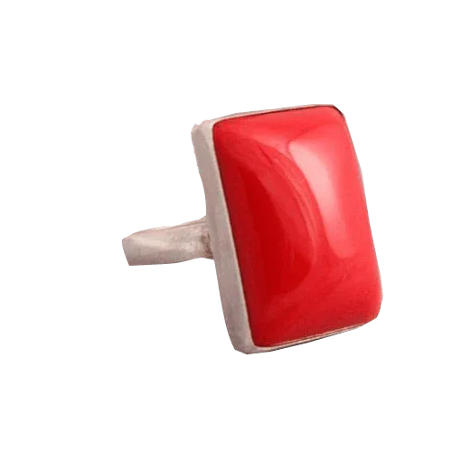 Red Coral Mars Ring in Silver | Brahmatells by Brahmatells