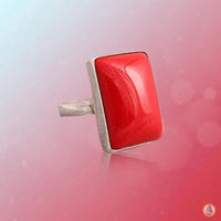 Red Coral Mars Ring in Silver | Brahmatells by Brahmatells
