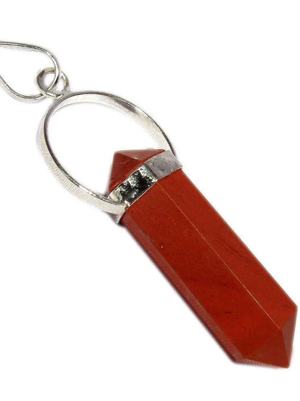 Red Jasper Double Point Pencil Pendant 2 Inch by brahmatells