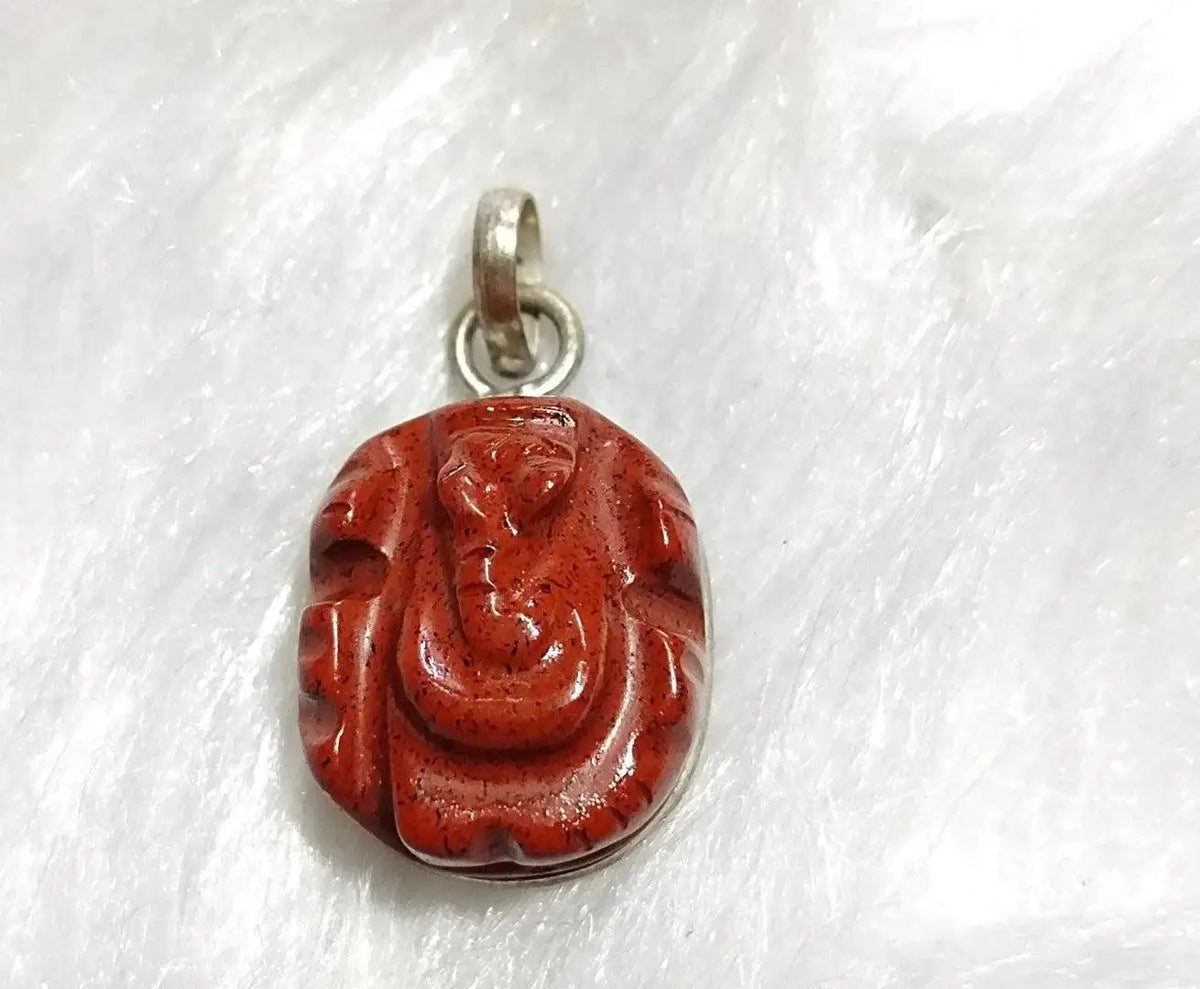 Red Jasper Ganesha Energy Pendant | Brahmatells by Brahmatells