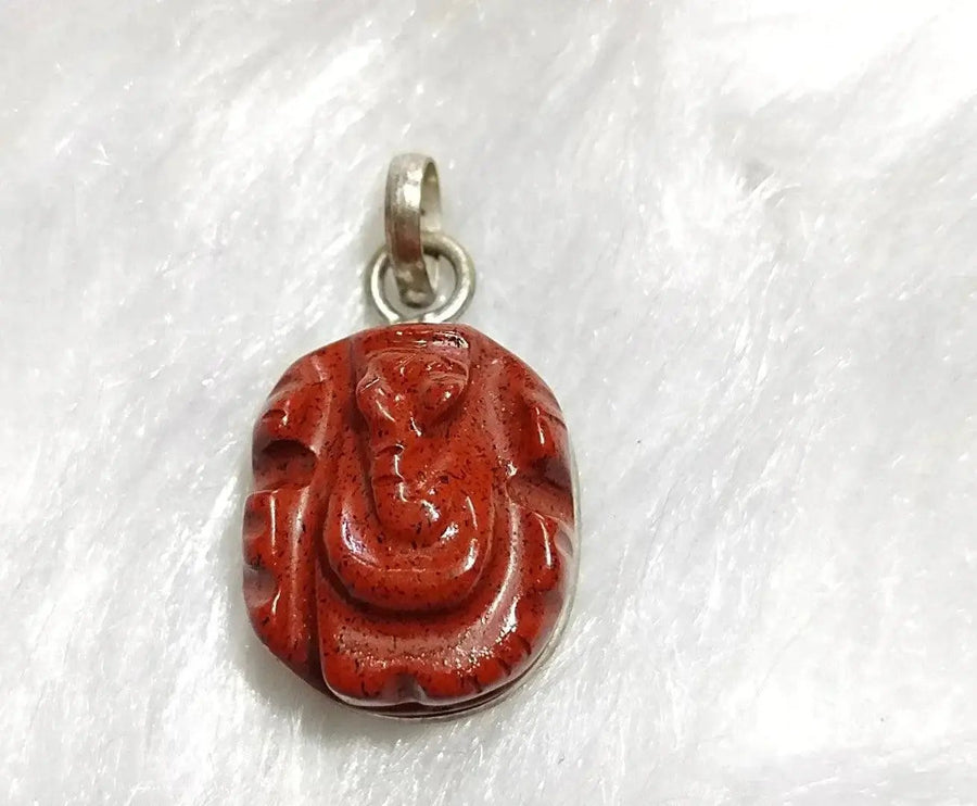 Red Jasper Ganesha Energy Pendant | Brahmatells by Brahmatells