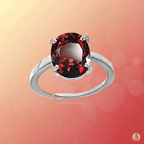 Reddish-Brown Hessonite Gomed Silver Ring - Saturn's Harmony | Brahmatells by Brahmatells