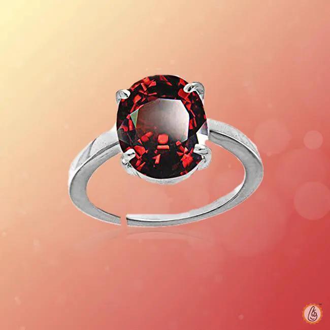 Reddish-Brown Hessonite Gomed Silver Ring - Saturn's Harmony | Brahmatells by Brahmatells