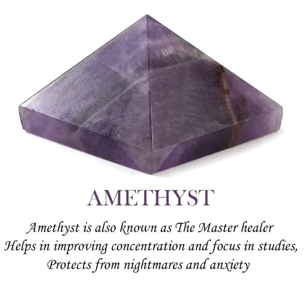Reiki Crystal Products Natural Crystal Stone Amethyst Pyramid, Standard, Purple. by Brahmatells