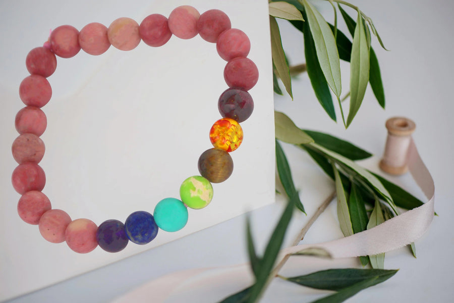 Rhodochrosite Bracelet – Natural Pink Gemstone Jewelry by Brahmatells