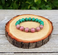 Rhodonite & Malachite Bracelet – Heart-Centered Crystal Design by Brahmatells