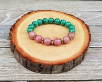 Rhodonite & Malachite Bracelet – Heart-Centered Crystal Design by Brahmatells