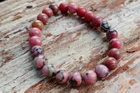 Rhodonite Beads Bracelet | Heart Chakra Healing | Brahmatells by Brahmatells