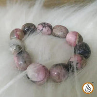 Rhodonite Tumble Bracelet – Natural Pink Gemstone Accessory by Brahmatells