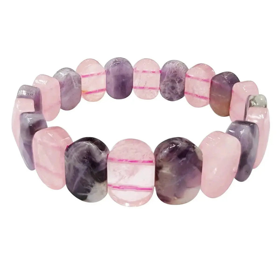 Rose Quartz Amethyst Oval Faceted Bracelet | Love & Calm | Brahmatells by Brahmatells