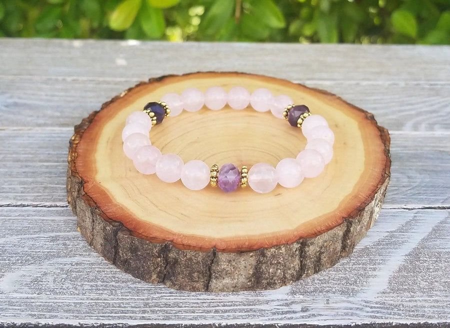 Rose Quartz & Amethyst Love Attraction Bracelet | Brahmatells by Brahmatells