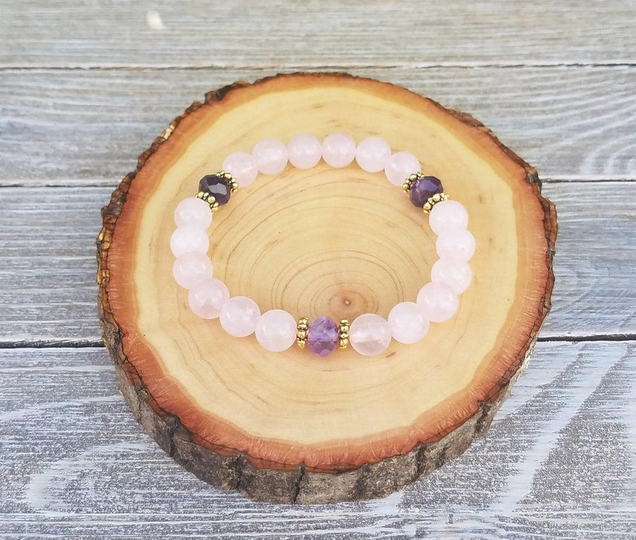 Rose Quartz & Amethyst Love Attraction Bracelet | Brahmatells by Brahmatells