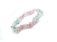 Rose & Clear Quartz Chip Bracelet – Stretchable Unisex Style by Brahmatells