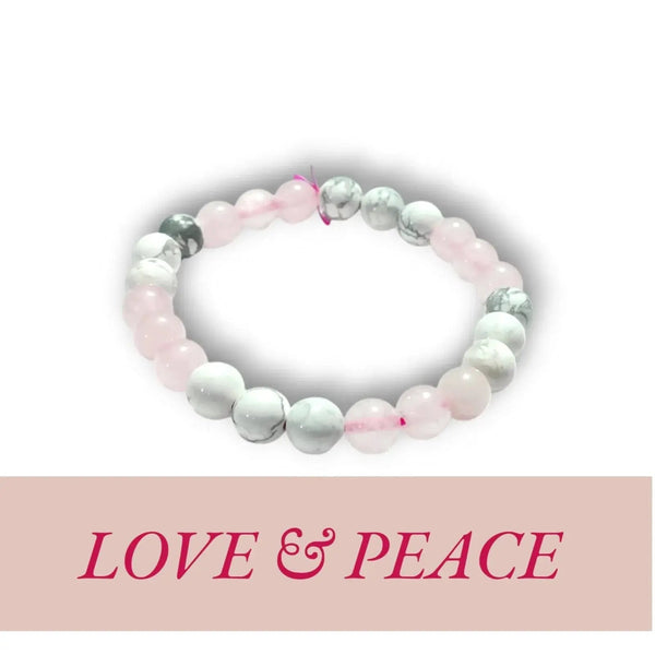 Rose Quartz & Howlite Bracelet | Love, Peace & Emotional Harmony 🌸 by Brahmatells