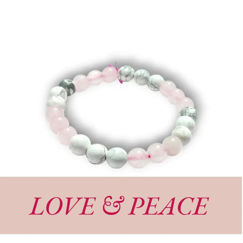 Rose Quartz & Howlite Bracelet | Love, Peace & Emotional Harmony 🌸 by Brahmatells