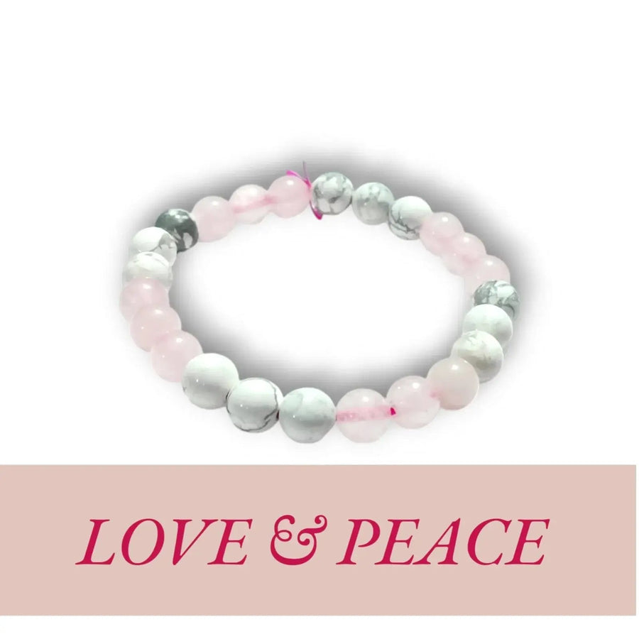 Rose Quartz & Howlite Bracelet | Love, Peace & Emotional Harmony 🌸 by Brahmatells