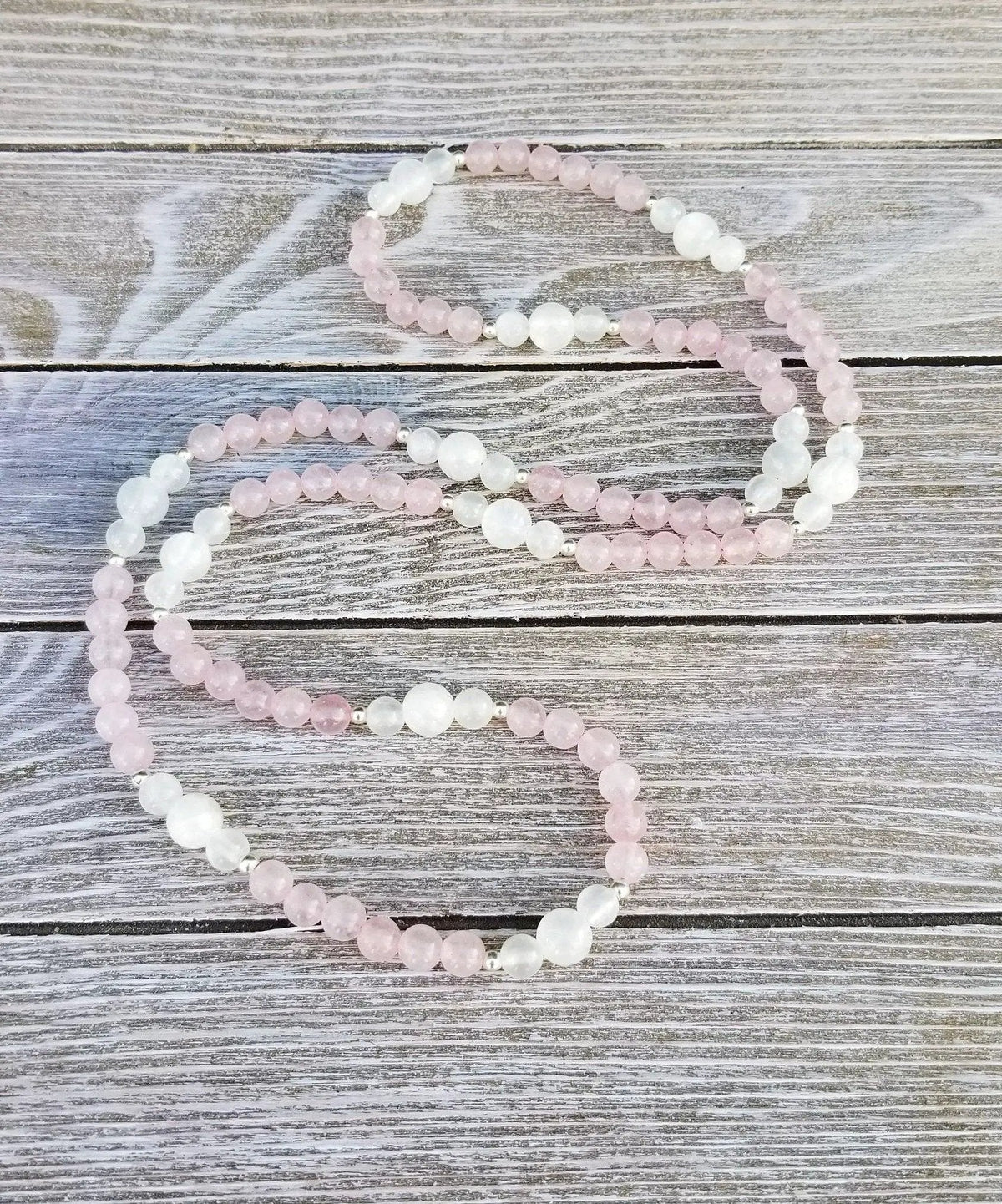 Rose Quartz & Selenite Healing Mala Necklace - 108 Beads of Harmony | Brahmatells by brahmatells