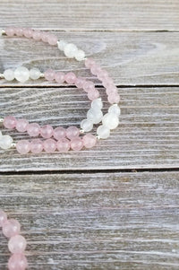 Rose Quartz & Selenite Healing Mala Necklace - 108 Beads of Harmony | Brahmatells by brahmatells