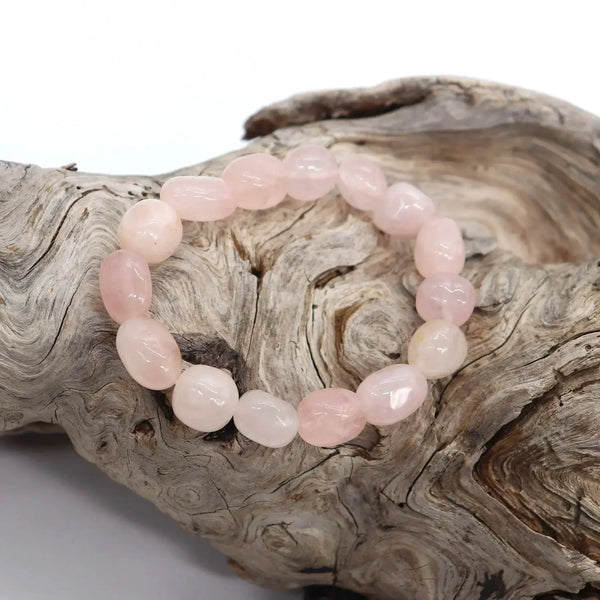 Rose Quartz Tumble Bracelet – Symbol of Love & Harmony by Brahmatells