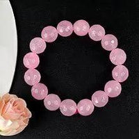 Rose Quartz Diamond Cut Bracelet - 8mm Beads for Reiki Healing by Brahmatells