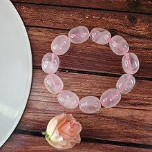 Rose Quartz Diamond Cut Bracelet - 8mm Beads for Reiki Healing by Brahmatells