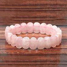 Rose Quartz Diamond Cut Bracelet - 8mm Beads for Reiki Healing by Brahmatells