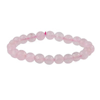 Rose Quartz Diamond Cut Bracelet - 8mm Beads for Reiki Healing by Brahmatells