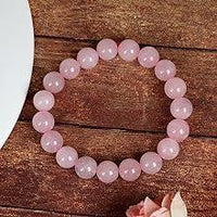 Rose Quartz Diamond Cut Bracelet - 8mm Beads for Reiki Healing by Brahmatells