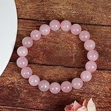 Rose Quartz Diamond Cut Bracelet - 8mm Beads for Reiki Healing by Brahmatells