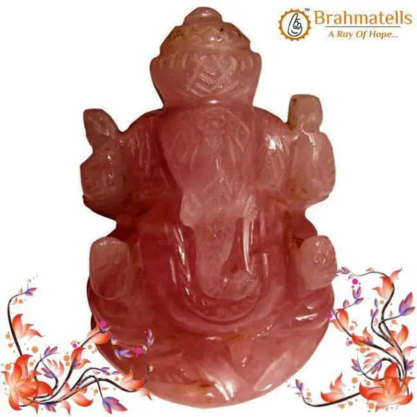 Rose Quartz Ganesha Idol for Love & Prosperity | Brahmatells by Brahmatells