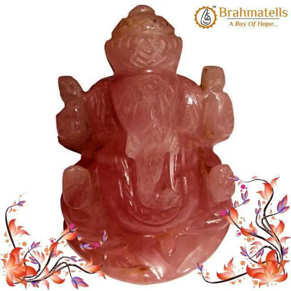 Rose Quartz Ganesha Idol for Love & Prosperity | Brahmatells by Brahmatells
