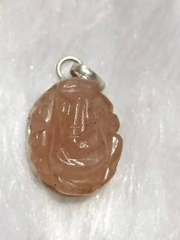 Rose Quartz Ganesha Love Pendant | Brahmatells by Brahmatells