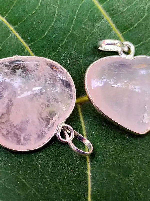 Rose Quartz Heart Pendant by Brahmatells