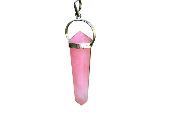 Rose Quartz Pencil Double Side Pendant by Brahmatells