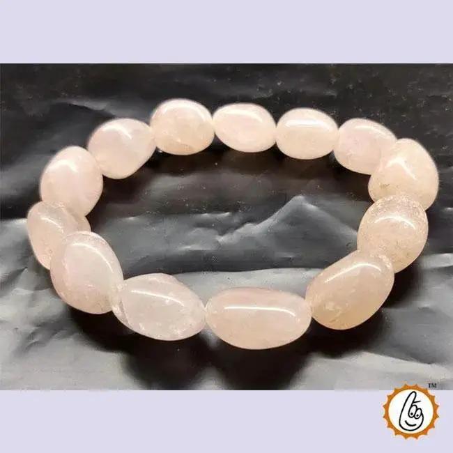 Rose Quartz Tumble Bracelet – Symbol of Love & Harmony by Brahmatells