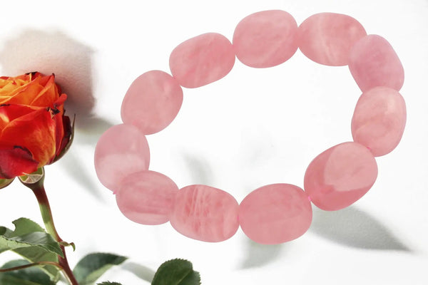 Rose Quartz Tumble Bracelet – Symbol of Love & Harmony by Brahmatells