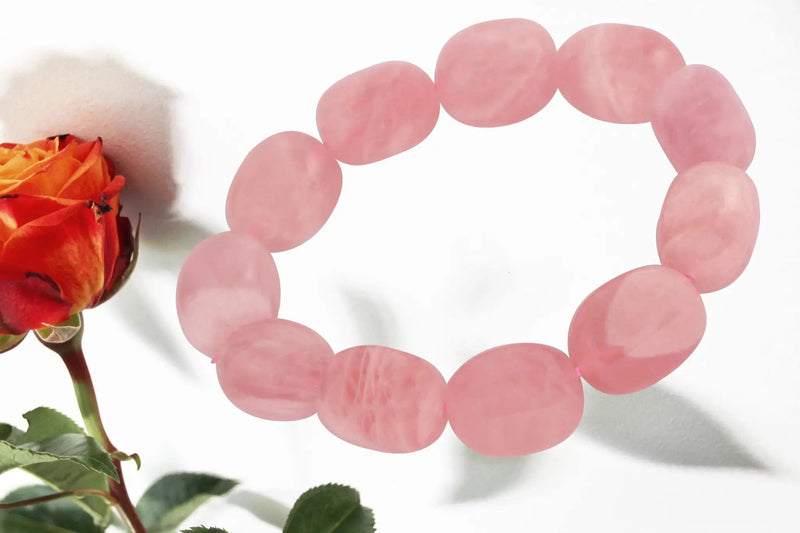 Rose Quartz Tumble Bracelet – Symbol of Love & Harmony by Brahmatells