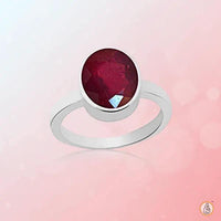 Ruby Manak Oval Berry-Red Silver Ring | Brahmatells Astro Collection by Brahmatells