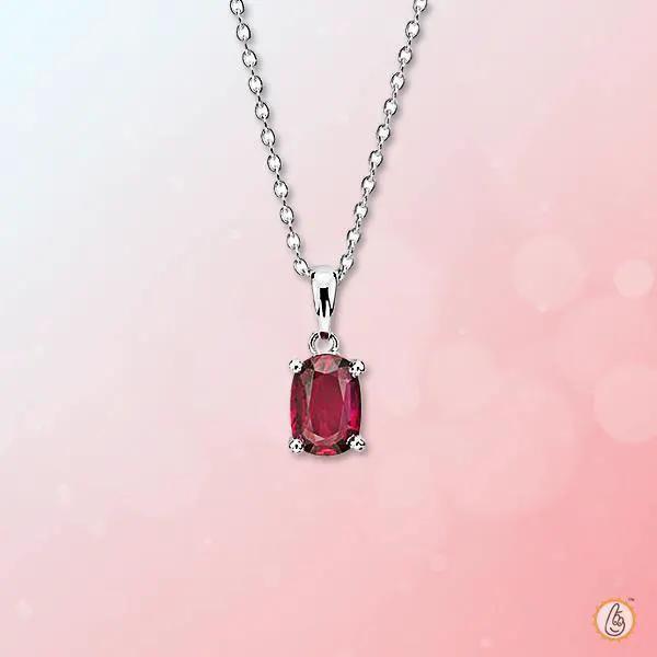 Ruby Manak Oval Cushion Pendant - Radiant Sun Energy | Brahmatells by Brahmatells