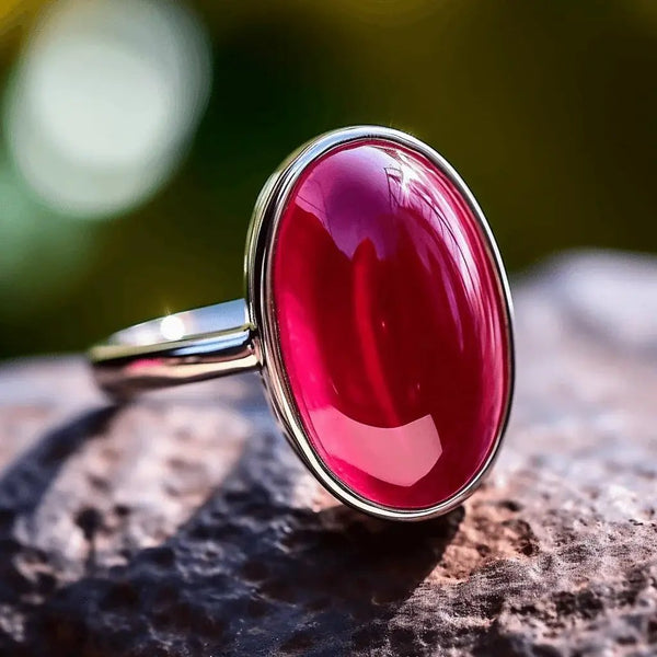 Ruby Manak Oval Light-Red Ring | Brahmatells Astrological Collection by Brahmatells