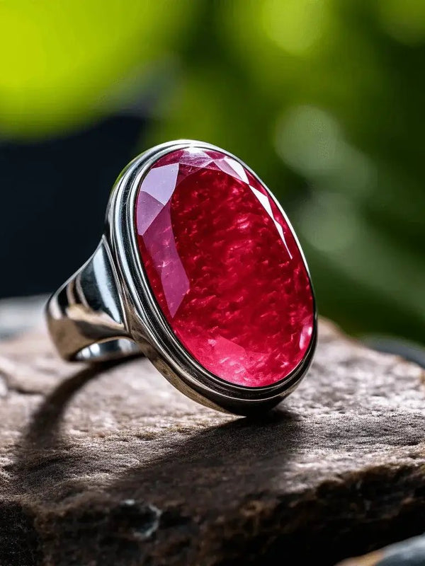 Ruby Manak Oval Natural Ring - Embrace the Sun's Energy | Brahmatells by Brahmatells