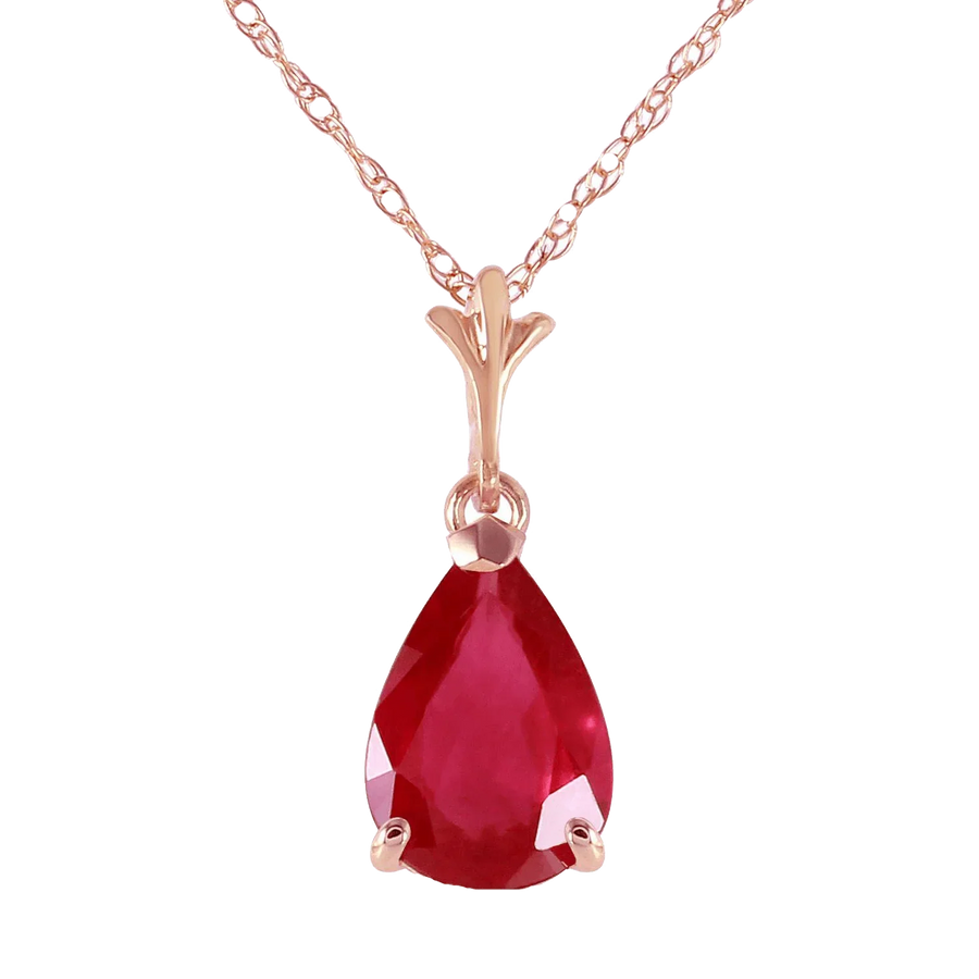 Ruby Manak Pear-Drop Rose Pendant - Radiate Success | Brahmatells by Brahmatells