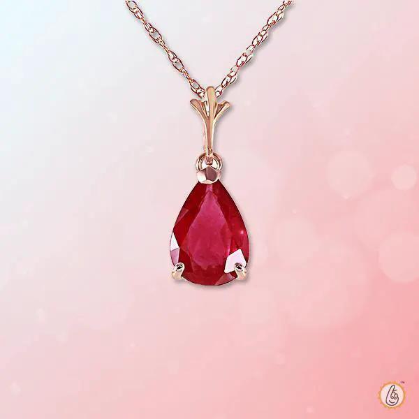 Ruby Manak Pear-Drop Rose Pendant - Radiate Success | Brahmatells by Brahmatells