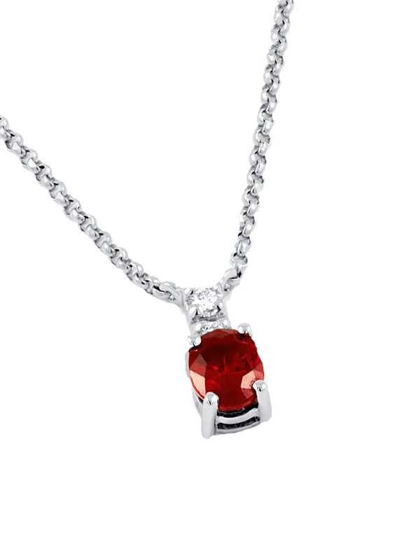 Ruby Manak Velvet-Red Oval Pendant - Radiate Success | Brahmatells by Brahmatells