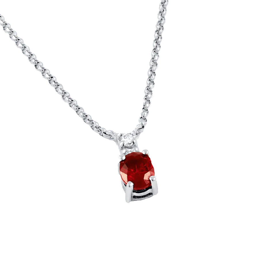 Ruby Manak Velvet-Red Oval Pendant - Radiate Success | Brahmatells by Brahmatells