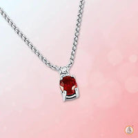 Ruby Manak Velvet-Red Oval Pendant - Radiate Success | Brahmatells by Brahmatells